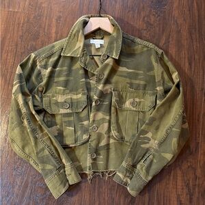 Topshop green camo cropped jacket